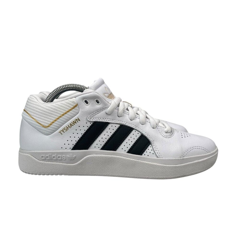 Adidas Tyshawn Cloud White Core Black Gold Metallic Shoes IF4625 Men's Size 7-11